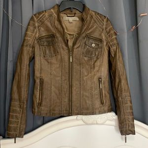 COPY - Indigo Saints brown/tan leather zip up jac…